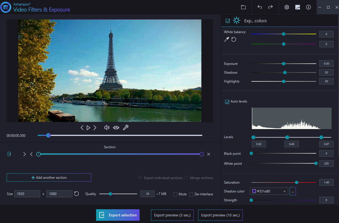 Ashampoo Video Filters and Exposure破解版